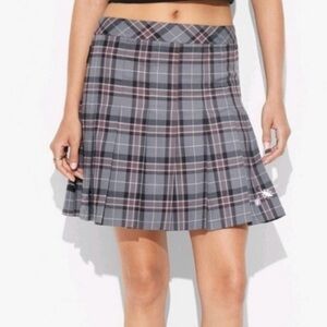 Beetlejuice Astrid Gray Plaid Pleated Woman's Skirt Size XXL